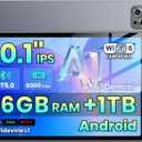 2026 Android 15 Tablet with Gemini AI,16GB+1TB Expand, 10.1 inch Tablet,Octa-core CPU, Dual Camera, WiFi6, 6000mAh,Widevine L1,Split Screen,Family & Work,mothers day birthday gift mom her (Gray)