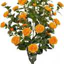 43.3"/3.6FT Artificial Tree with Camellia Flowers Fake Fall Tree with 32 Blooming Flowers Orange Tree for Autumn Home Front Door Outdoor Indoor Decor (Including Dried Moss)