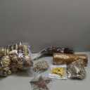 118 Pcs Christmas Tree Ornaments Set Including Ornaments Balls, Hanging Snowflakes Icicle, Mesh Ribbon, Tree Top Star, Flower, Berries Stems for Xmas Trees Holiday Decor(Brown)