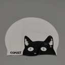 COPOZZ Adult Swim Caps, Silicone Waterproof Comfortable Swimming Cap for Women, Long and Short Hair (Black Cat-12yrs+)