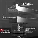WEBANG 24 Inch Linear Shower Drain Rectangular Floor Drain with Accessories Square Hole Pattern Cover Grate Removable SUS304 Stainless Steel CUPC Certified Brushed