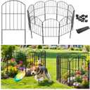 VANCASTLE Decorative Garden Fence Outdoor, Total 10.5ft (L) x 24in (H), Rustproof Metal Landscape Barrier Fence, Black Fence for Yard, Patio Lawn, 10 Panels