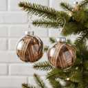 2Pcs Christian Christmas Ornaments Bible Ball Religious Gift Rescued Antique Bible Glass Religious Hanging Ornament with Silver Cross Xmas Tree Decoration for Home Office Church