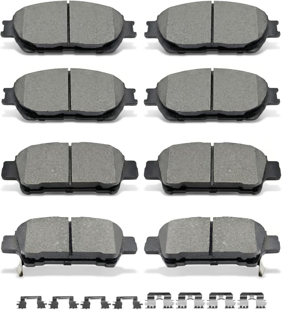 D906 D995 8pcs Ceramic Front Rear Brake Pads With Clips Fit For 2004-2010 For Toyota Sienna