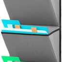 Wall Mounted File Holder Over Door Hanging Mail Organizer Document Storage Bag for Papers Magazines and Books (7 POCKETS-GREY)