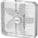 shinic 20 Box Fan with Thermostat for Bedroom, 3-Speed Portable Floor Fan with Carry Handle, Powerful Airflow, 5 Blades, Window Fan and Cooling Fan for Home, Office, Garage, Basement, White