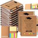 30 Set Graduation Gift Bulk 2026 Inspirational Spiral Kraft Notebook with Sticky Note Bamboo Ballpoint Pen Notepad for Graduation Party Favors Teacher Graduate