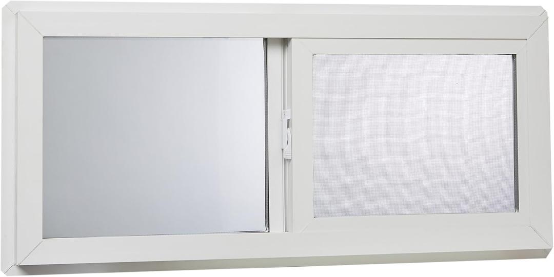 Left-Hand Single Sliding Vinyl Window White with Dual Pane Insulated Glass