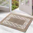 Premium Quality Polypropylene Indoor Door Mat - Beautiful Design with Non-Slip Backing, Washable & Low Profile Doormat - Ideal for Entryway Doors, Foyer, and Mudroom (20" x 30") (1'8" x 2'6" (Rectangular), Brown)