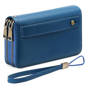 GAEKEAO Wallet for Women Clutch RFID Blocking Leather Wristlet Purse Large Capacity Credit Card Holder with Grip Hand Strap