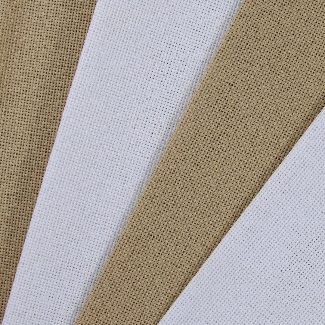 KCS 4 pc of 12" x 18" 30cmx45cm high Count Counted Cotton Aida Cloth Cross Stitch Fabric (25CT,White+Khaki)