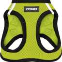 Best Pet Supplies - All Weather Mesh, Reflective, No Pull Harness for Small, Medium Dogs, Cats - Secure with Hook & Loop Fastener, Buckle, Double D-Rings - Lime Green/Black Trim, M (M (Chest: 16 - 18"))