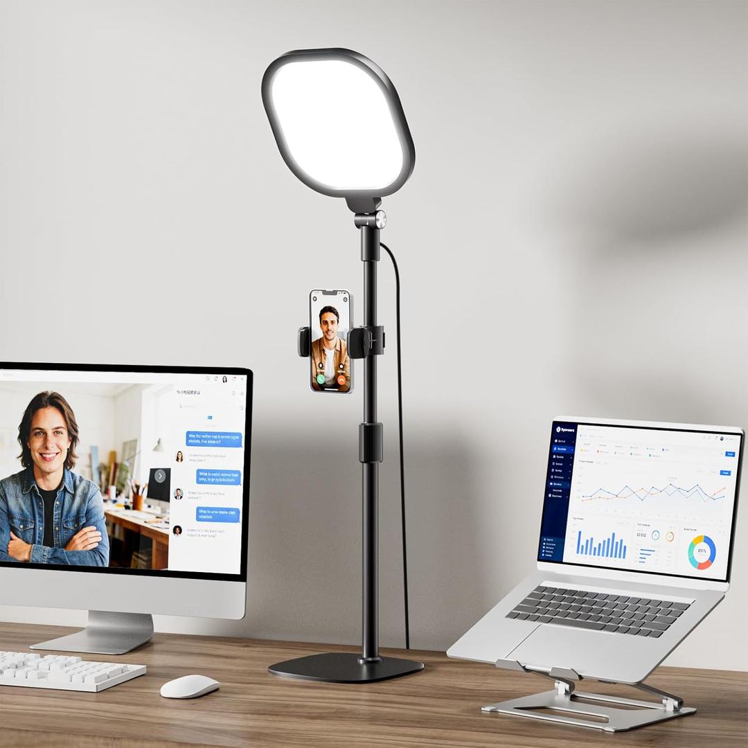 Video Conference Lighting for Zoom Meeting, Ring Light for Desk with Flexible Stand, 30 Light Modes Zoom Lighting for Computer, Desk Ring Light & Memory Function for Video Calls, Live Stream, Webcam (1Pack)