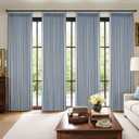 MIULEE Pinch Pleated 100% Blackout Curtains 102 Inch Long 4 Panel Set for Bedroom Thick Linen Memory Trained Pleat Living Room Darkening Back Tab Double Layer Thermal Insulated Drapes, Chambray Blue, 40"W x 102"L