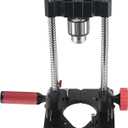 1348 Drill Guide,Heavy-Duty Portable Drill Press Guide,1/2 in Keyed Chuck, 0–60° Adjustable Angle Precision Drilling Jig for Straight, Angled & Compound Holes, Aluminum Head, V-Groove Base