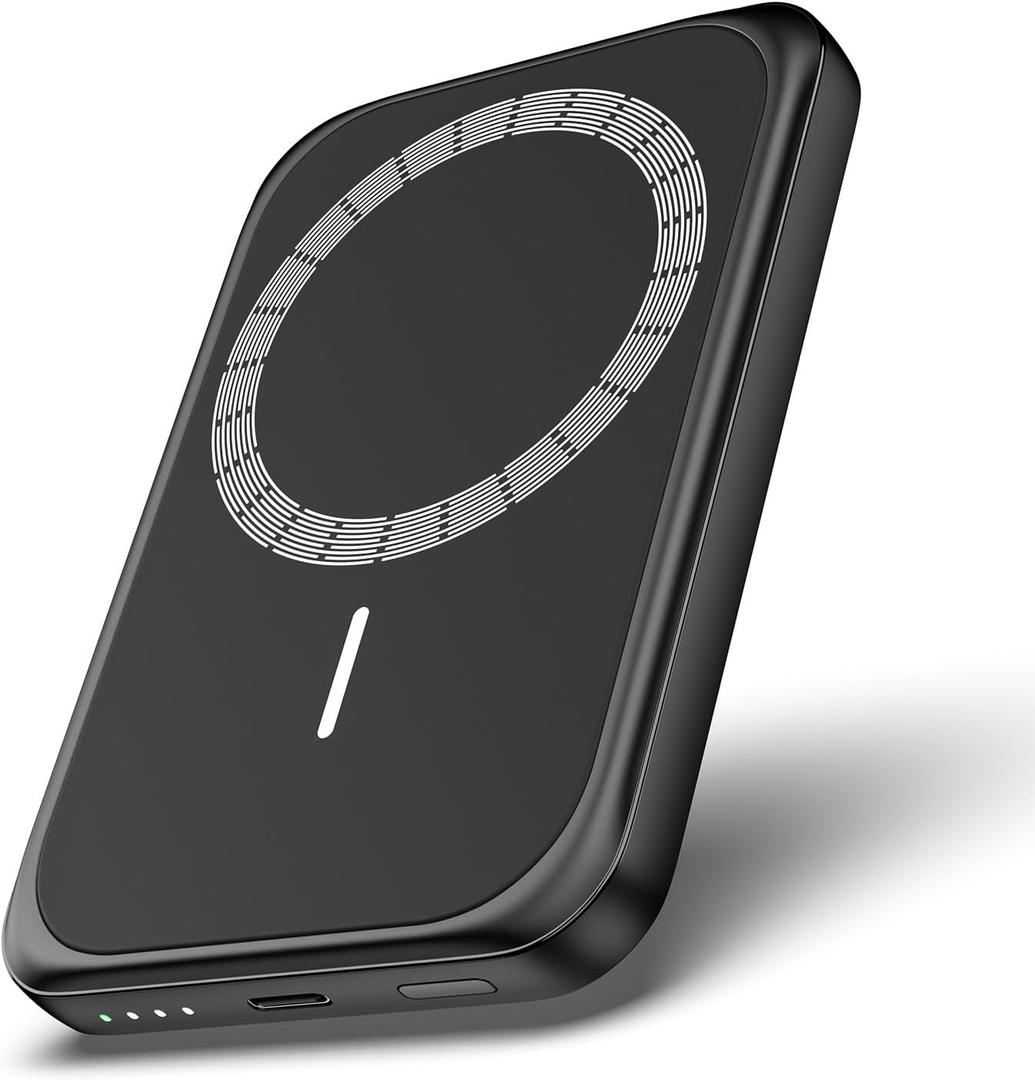 Magnetic Phone Charger 10000mAh, 15W Wireless Portable Phone Charger, 20W USB C Fast Charging Magnetic Battery Pack for iPhone 16/15/14/13/12 Series-Black