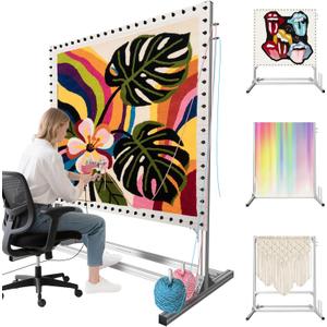Kerty 70 Inches Extra Large Rug Tufting Frame, Aluminum Metal Tufting Frame Kit for Rug Making, A Safer Tufting Cloth Stand for Tufting Beginners and Lovers