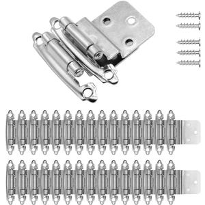 3/8" Self Closing Inset Cabinet Hinges, 15 Pairs(30 Pack) Brushed Satin Nickel Cabinet Door Hinges for Kitchen/Bathroom/Furniture Cabinets&Doors