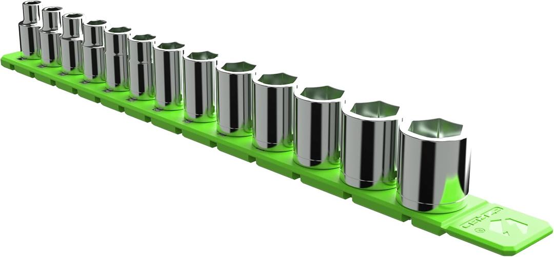 EZRED FSR14-G 1/4" Flexible Magnetic Socket Holder Rail, Green