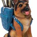 Cute Dog Pen Holder for Desk, Pencil Holder, Creative Desktop Pen Organizer Pencil Cups, Unique Desk Accessories Decor for Home Office School, German Shepherd Gifts for Dog Lovers