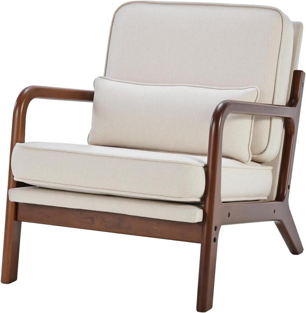 DUMOS Mid Century Accent Chairs Set of 1, 16'' Seat Height Lounge Chair