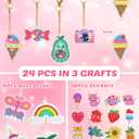 FUN LITTLE TOYS 24Pcs Diamond Art Kits, Diamond Painting Kits, Arts and Crafts for Kids Ages 6-12, Gem Art As Gifts Ideas for Girls and Boys, Small Diamond Painting Stickers, Kids Craft Age 6+