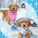 Weewooday 50 Pcs Winter Bandanas Bulk for Dogs Snowflake Cats Bandanas Charm Soft Triangle Bibs Adjustable Scarf for Small Medium Large Pets Winter Costume(25.6 x 17.7 x 17.7 Inch)