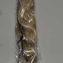 HOOJIH Clip in Ponytail Extension, Ponytail Extension 18 Inch Hair Ponytail Extension Wavy Ponytail Clip on Ponytail Synthetic Ponytail Hair Pieces for Women - Light Golden Blonde with White Blonde
