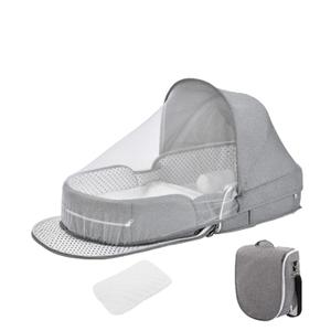 Portable Bassinet Baby LoungerFoldable Carry Bag Travel BassinetPortable Soft Travel Pod Infant Travel Bed (Grey)