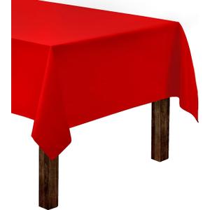 Gee Di Moda Rectangle Tablecloth - 60 x 126 Inch Red Table Cloth for 8 Foot Rectangle Tables - Heavy Duty Washable Fabric - for Holiday Party, Dinner, Weddings, Baby Shower & Events