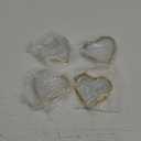4 Pcs Glass Pressed Flower Frame Hanging Double Glass Pressed Flowers Modern Heart Picture Geometric Clear Floating Frames for Home DIY Wall Decor (4 x 4 Inch, Gold)