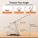 TECKNET Laptop Stand for Desk, 360 Rotating Base, Ergonomic Foldable Computer Stand for Laptop Riser Height Adjustable, Compatible with MacBook Pro, All Laptops 10-17" - Silver
