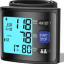 GUAEVER Wrist Blood Pressure Monitor, Automatic BP Cuff with Backlit Display, 2x90 Memory, Voice Broadcast, Measuring Board Case, AAA Battery Bp Monitor, for Home Use Elderly Travel (Black)