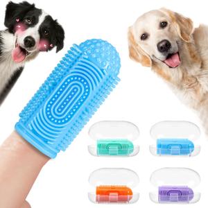 Dog Toothbrush Finger Toothbrush Dogs Tooth Brushing Kit 4Pack Dogs Finger Toothbrushes for Dog Teeth Cleaning& Dental Care Doges Tooth Brush Pet Toothbrush (Multicolor)