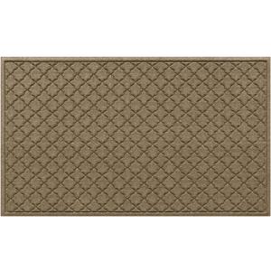 WaterHog Cordova Front Door Mat Indoor Outdoor Entrance, Absorbent All-Weather Doormat Non-Slip Rubber Backing, Dirt & Moisture Trapper, Low Profile, Easy Clean, Made in USA, 35"x59" Camel