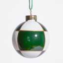 DN DECONATION St. Patrick's Day Ornaments Set of 12, Shamrock Tree Ornaments for Irish Holiday Decorations, White Green Gold Plaid Glass Balls with Lucky Clover for Small Tree Hanging Decor