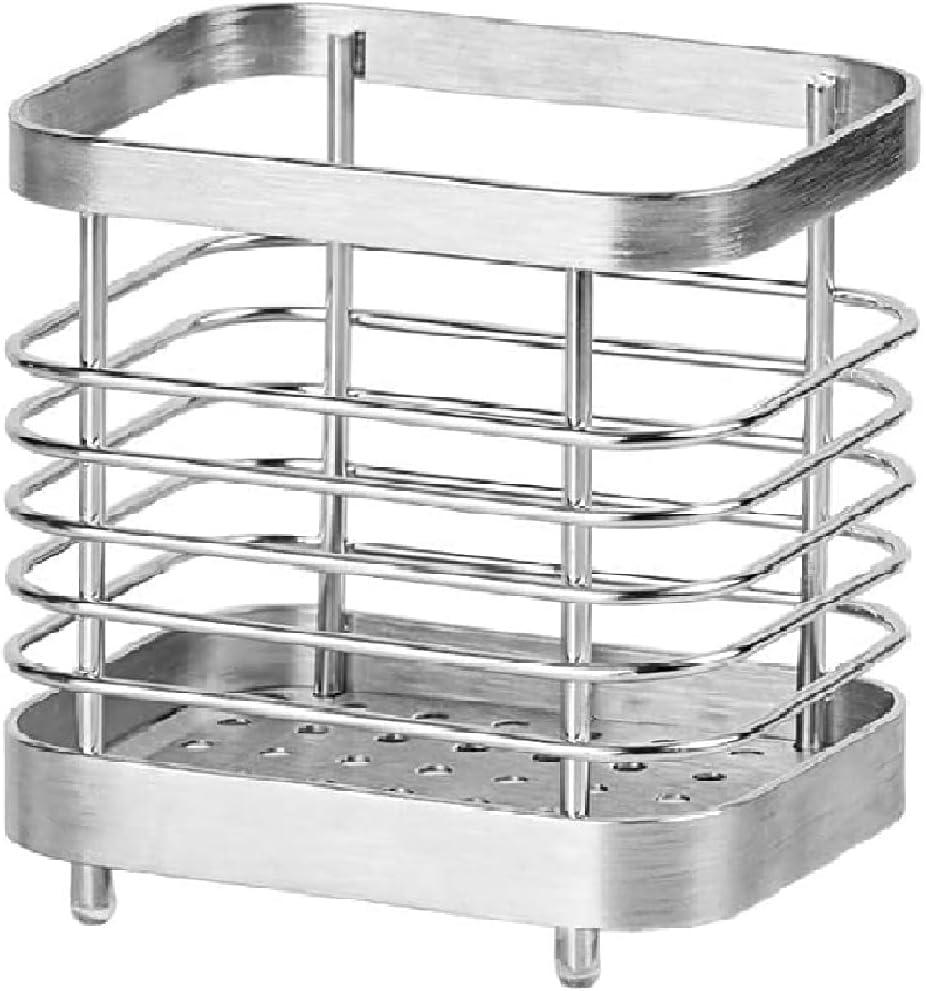 Utensil Holder, Food Grade Stainless Steel Utensil Drying Rack for Kitchen Counter, Silverware Cutlery Flatware Holder Forks, Knives, Spoons, Chopsticks Organizer Silver