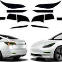 Precut Light Cover Tint Film Fit for Tesla Model 3 Headlight Eyelid Taillight Tail Light Reflector with Gloss Dark Smoke Wrap Overlay Accessories