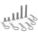 12Pcs M8(0.3"/7.8mm) Clevis Pin and M3 X 60mm R Shape Cotter Assortment Kit, 304 Stainless Steel Single Hole Flat Head Cotter Clips Fastener for Hitch Pins Lock Systems