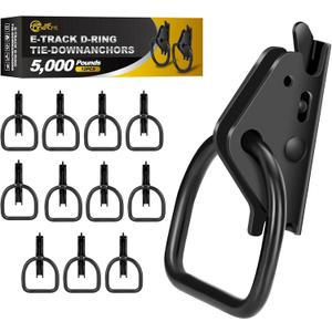 12Pcs E Track D Ring Tie-Down Anchors|E Track Accessories for Enclosed|ETrack System for Trailer Accessories for Bikes in Trailers, Pickups, TrucksMotorcycle Anchor, Wheel Chock & Equipment(Black)