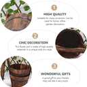 DOITOOL Hanging Planters Rustic Wooden Bucket Planter Hanging Pot Rustic Bucket Wooden Wishing Well Succulent Planter Pot for Patio Garden Backyard Fence Indoor Hanging Planters