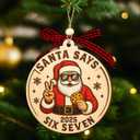 2 x 67 Christmas Ornament - 67 Ornaments for Christmas Tree, Santa Says Six Seven 2025 - Funny 6 7 White Elephant Gifts, Fun for Teen, Kid - Viral Decoration - Meme Acrylic Xmas Gifts