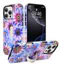 Ufbara Compatible with iPhone 16 Pro Case, Cute Glossy Sunflower Design