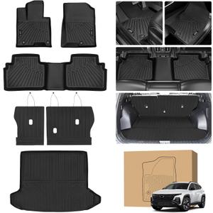 PELEUS Floor Mats and Cargo Liners Compatible with Hyundai Tucson 2022-2026 Gas, All Weather Heavy Duty TPE Car Mats Full Set with Backrest Mat, Upgraded Raised Edges Odorless, Not for Hybrid/PHEV