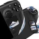 PlayVital Professional Textured Soft Rubber Pads Handle Grips for Steam Deck LCD & OLED, Trackpads Skin Grip Enhancement Back Button Protective Stickers Set with Thumb Grip Caps - The Great Wave