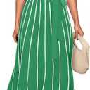 ZESICA Women's Summer Sweater Dress 2026 Sleeveless Crewneck Ribbed Knit Tie Waist Casual A Line Maxi Dresses (Green, S)