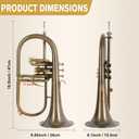 ROWELL Bb Flugelhorn Antique Finish & Brass Body for Band Jazz Performance (Black)