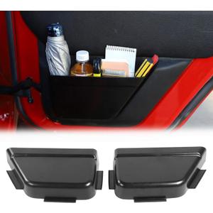 RT-TCZ for Wrangler JKU Rear Door Net Pocket Storage Box Organizer for Jeep Wrangler JKU 4-Door 2011-2018 2pcs, Rear (Black)