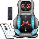 COMFIER Shiatsu Neck Back Massager with Heat and Compression, Adjustable Neck Rollers, App Control 2D or 3D Deep Tissue Kneading Massage Chair Pad, Chair Massager, Ideal Gifts for Dad, Mom (Light Gray)