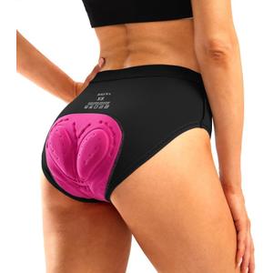 Bikewa Women's 4D Padded Bike Underwear Cycling Bicycle Shorts Biking Riding Briefs Biker Cycle Undershorts for Women Black Medium